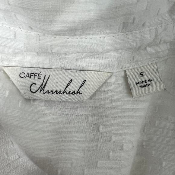 Caffe Marrahkesh Shirt Womens Small Cotton Oversized Relaxed Boho Beachy Western - Picture 2 of 15